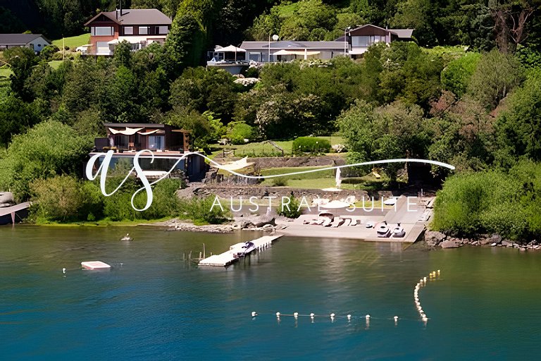 Lakeside houses, padel court