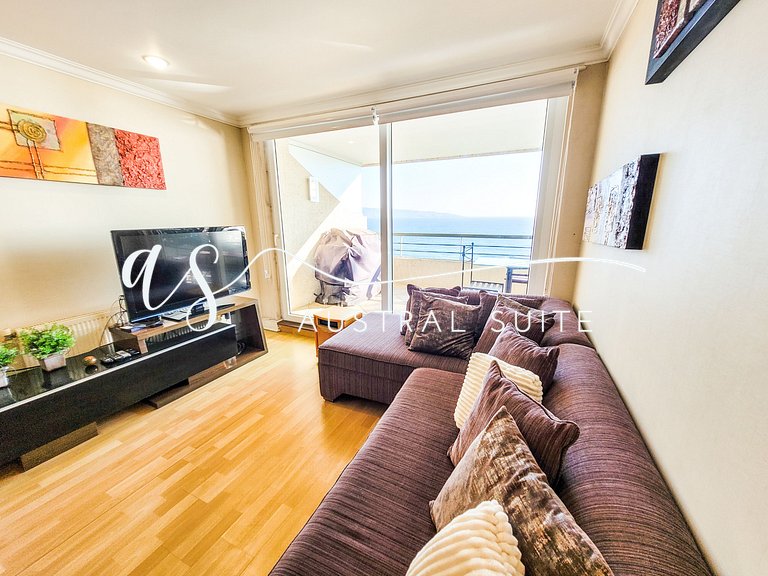 Amplo apartamento com vista para Praia Reñaca