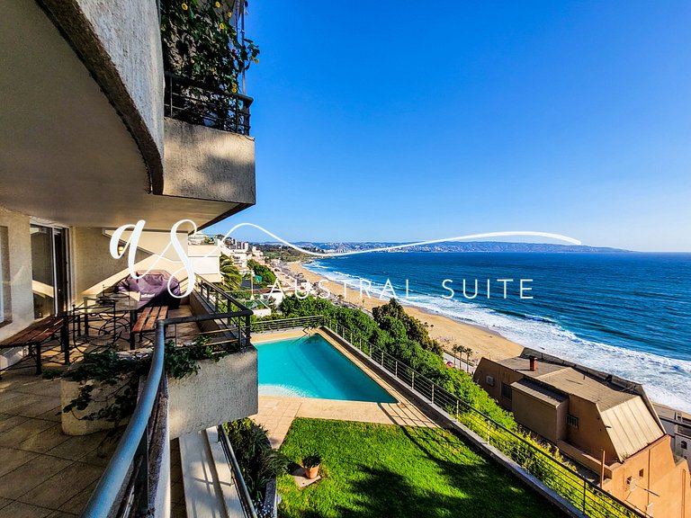 Grand apartment overviewing Reñaca Beach