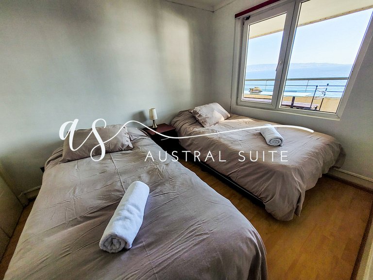 Amplo apartamento com vista para Praia Reñaca