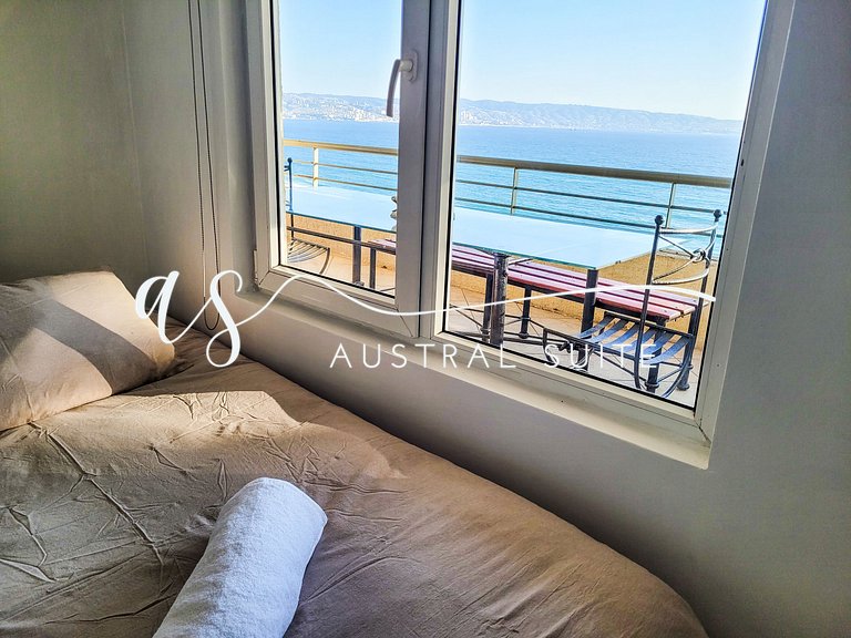 Amplo apartamento com vista para Praia Reñaca